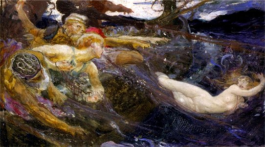 Herbert James Draper, Oil Study for The Sea Maiden