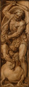 Hercules vernietigt de centaur Nessus Rijksmuseum SK-A-3513. Free illustration for personal and commercial use.