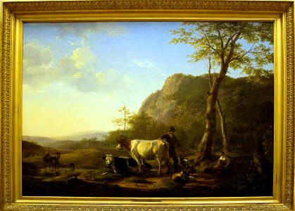 Herder en herderin met vee in berglandschap, 1826