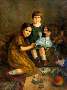 Herman van der Haar Zwei Mädchen im Spielzimmer
