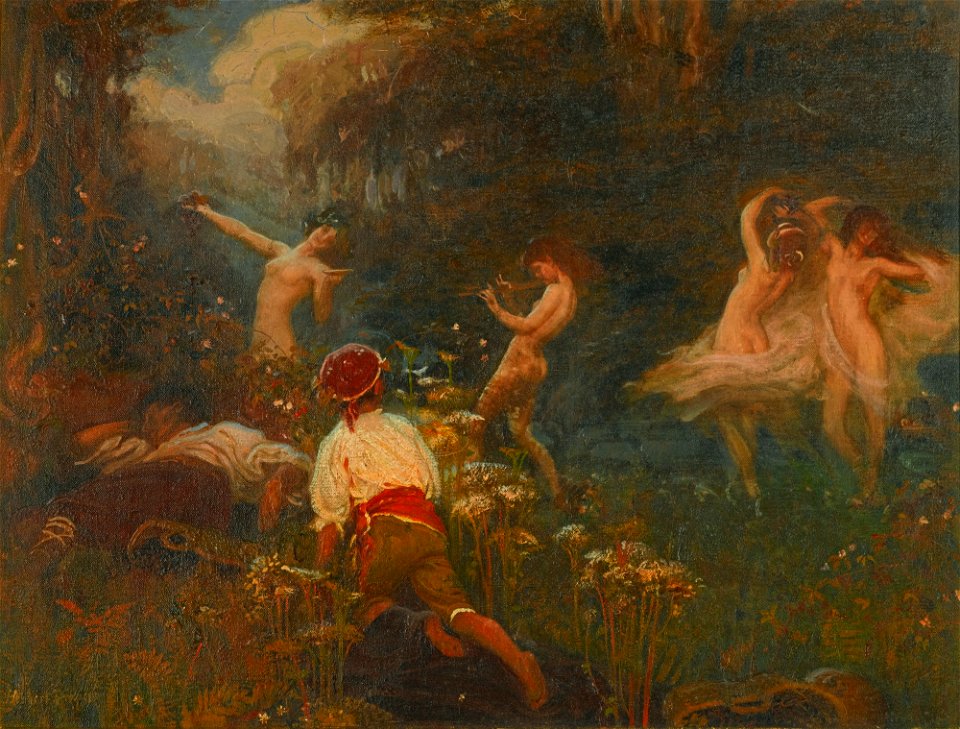 Herbert James Draper - First Sketch for The Vintage Morn