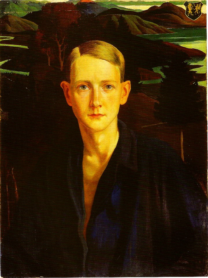 Herbert von Reyl-Hanisch - Selbstporträt in blauer Jacke - 1927