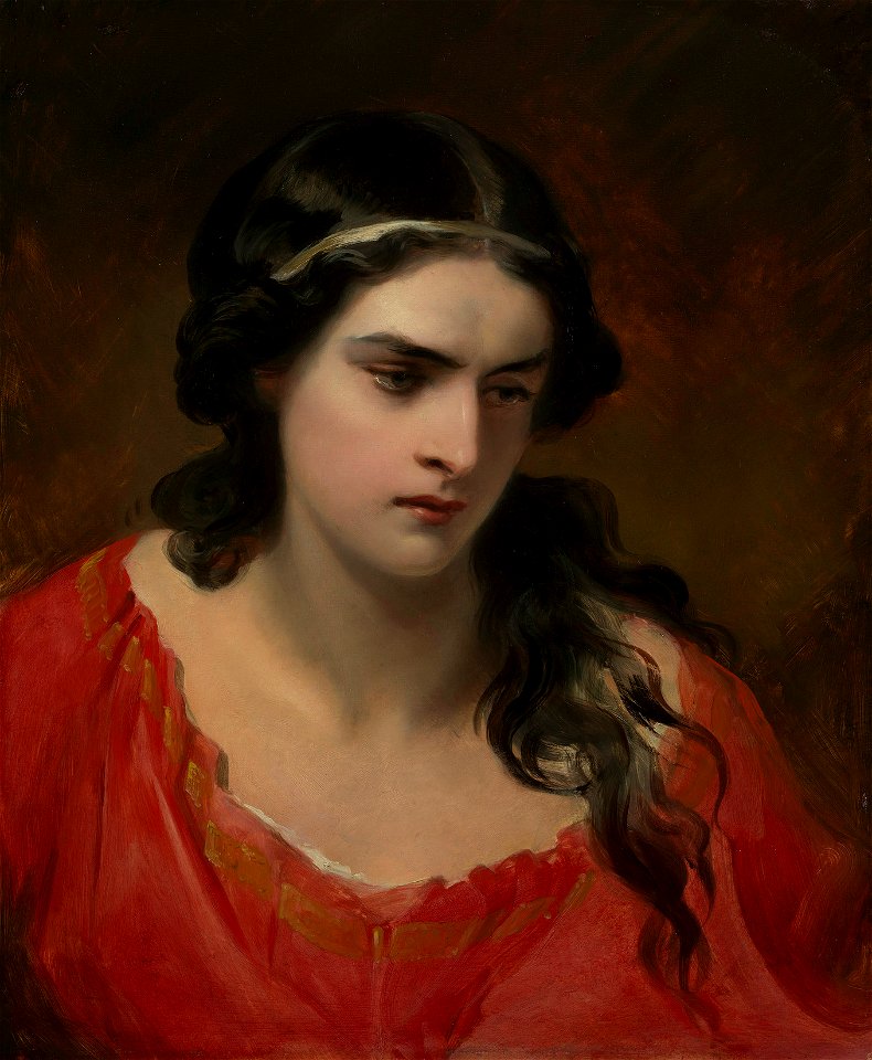 Henry Wyndham Phillips (1820-68) - Head of a Young Woman - RCIN 408977 - Royal Collection