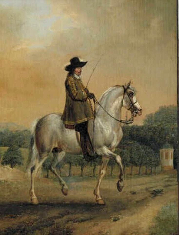 Herman van Lin - Portret van een heer op een grijs paard - 1458 (OK) - Museum Boijmans Van Beuningen