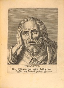 Heraclitus print by Philip Galle, S.V 89266, Prints Department, Royal Library of Belgium