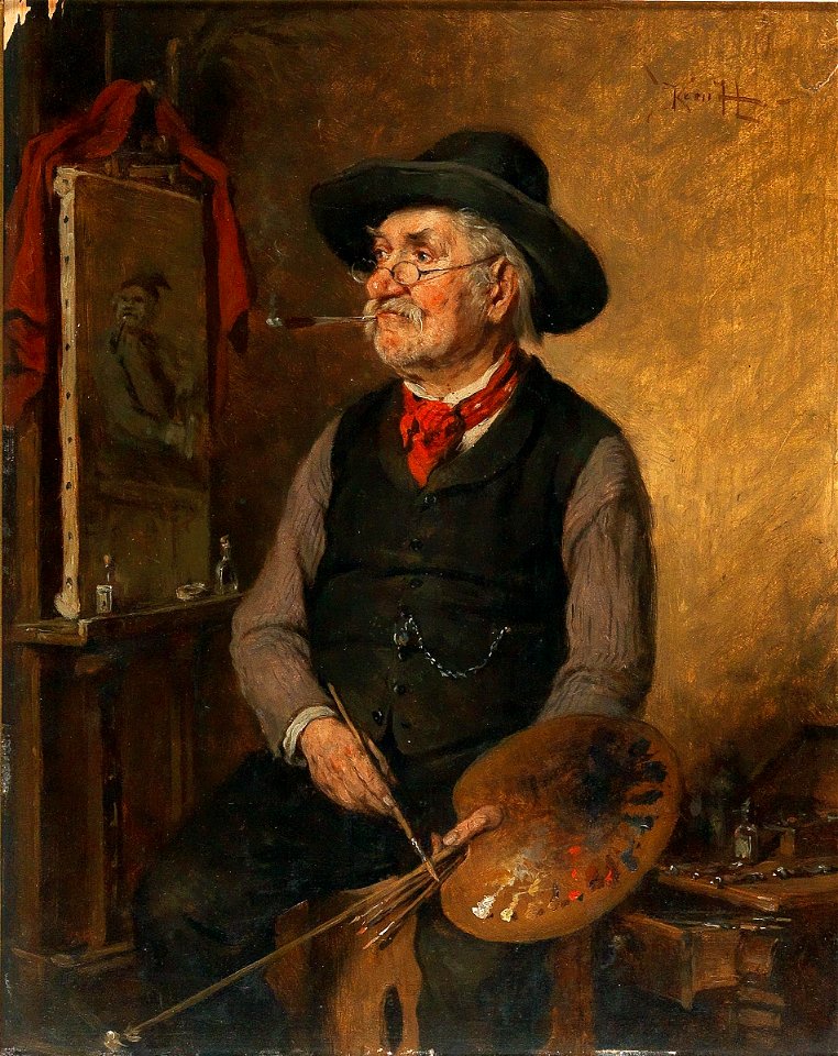 Hermann Kern Maler vor der Staffelei