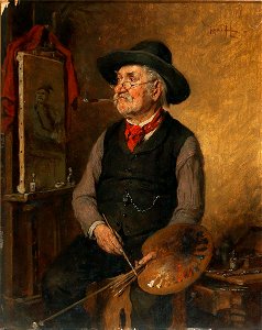 Hermann Kern Maler vor der Staffelei
