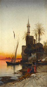 Hermann David Salomon Corrodi On the banks of the Nile 1. Free illustration for personal and commercial use.