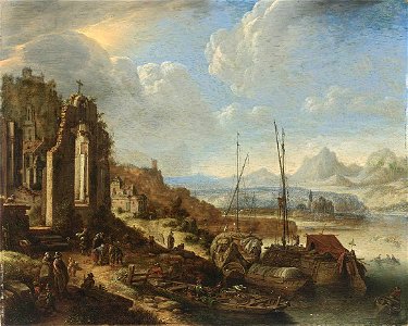 Herman Saftleven - Rhenish River Landscape Capriccio - WGA20648