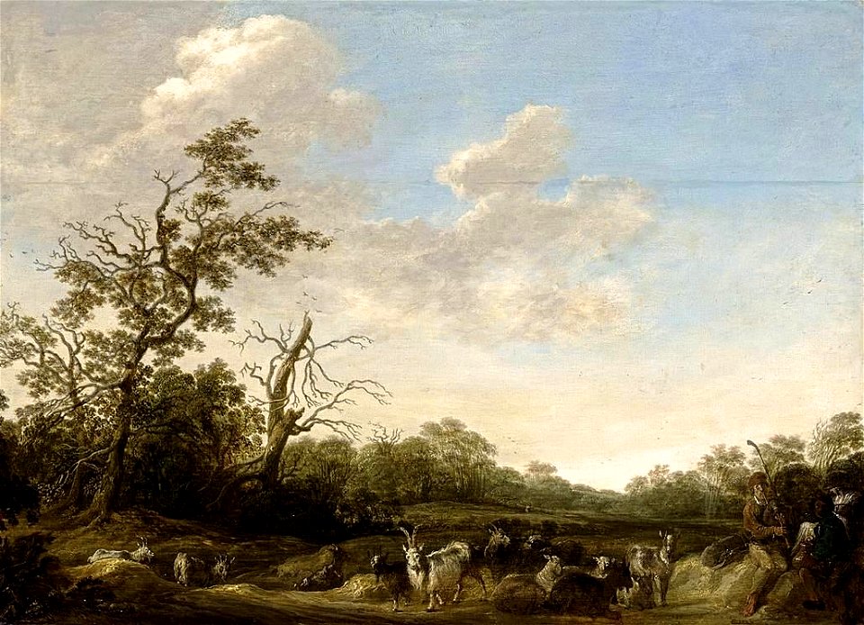 Herman Saftleven - Landscape with Shepherds Playing Music - WGA20649