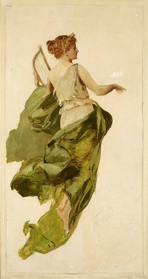 Henryk Siemiradzki - Allegory of Music, sketch for the project of the stage curtain of the Słowacki Theatre in Kraków - MP 2049 MNW - National Museum in Warsaw