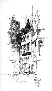 Herbert Railton - Corner in Hare Court (modified). Free illustration for personal and commercial use.