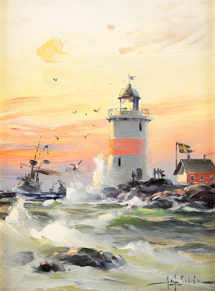 Herman af Sillén - Kustlandskap med fyr