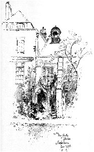 Herbert Railton - A Peep from the Garden, Staple Inn (curved)