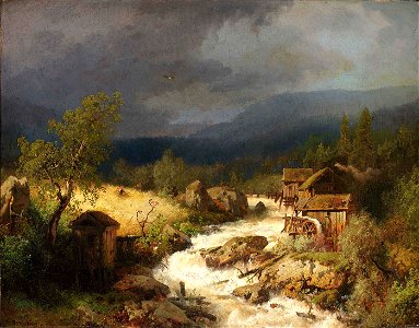 Hermann Herzog - Mill on a Torrent - 1976.30 - Smithsonian American Art Museum. Free illustration for personal and commercial use.