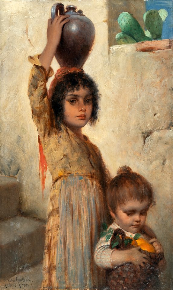 Hermann Kaulbach Zwei Mädchen Capri 1898