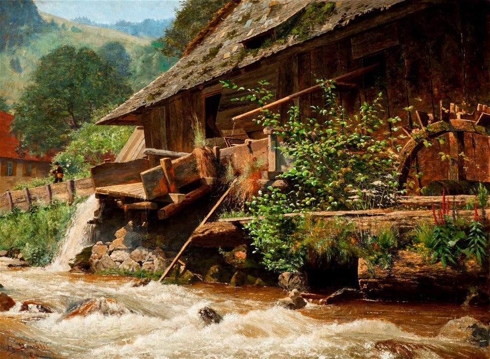 Hermann Dischler Wassermühle im Schwarzwald 1891