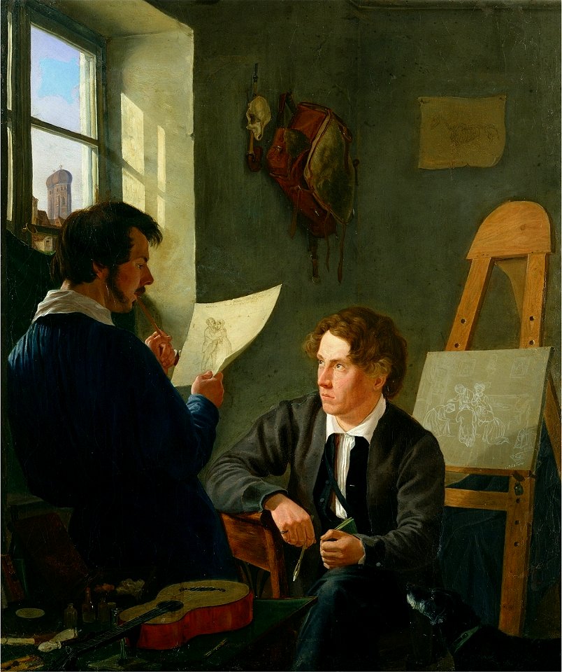 Hermann Kauffmann - Hermann Kauffmann und Georg Haeselich in Kauffmanns Atelier in München (1830)