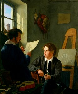 Hermann Kauffmann - Hermann Kauffmann und Georg Haeselich in Kauffmanns Atelier in München (1830)