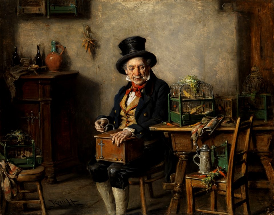 Hermann Kern Alter Mann mit Spieluhr