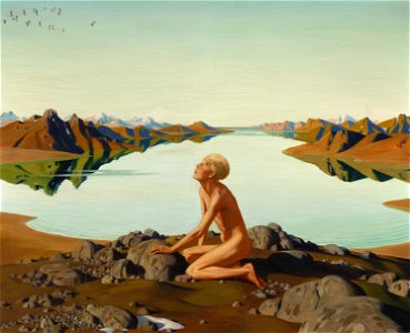 Herbert von Reyl-Hanisch Der Vogelflug (Knabe an einem Bergsee) 1932