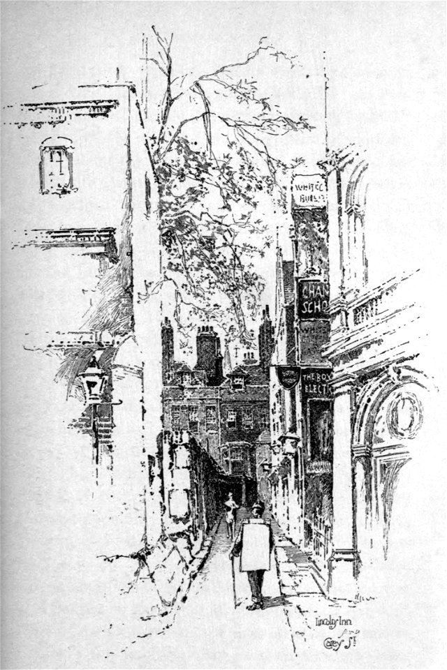 Herbert Railton - Lincoln's Inn from Carey Street