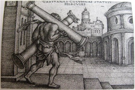 Hercules carrying the columns of Gaza, Iconotheca Valvasoriana