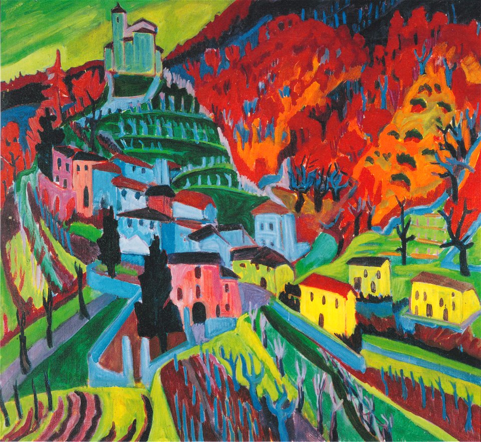 Hermann Scherer - Mendrisiotto mit Kirche von Obino
