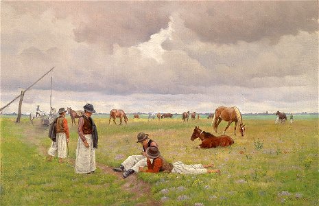 Hermann Reisz Junge Hirten in der Puszta