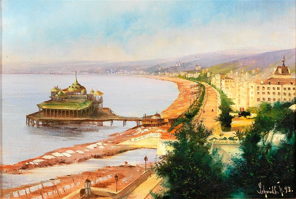 Hermann Schmidt - View of the Promenade des Anglais, Nice