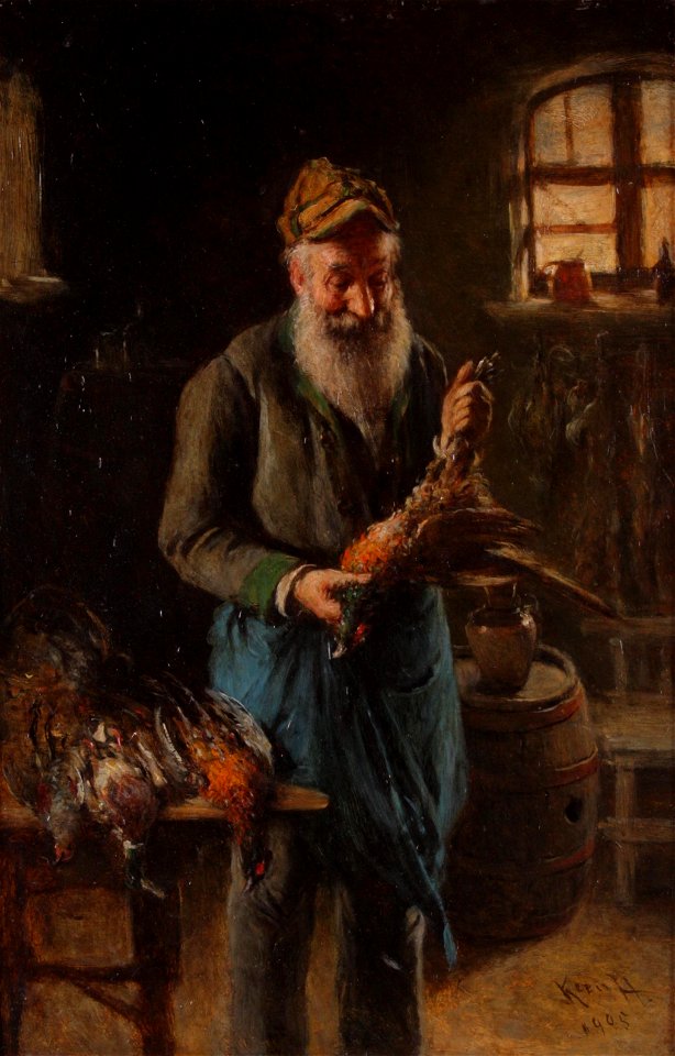 Hermann Kern Beim Geflügelrupfen