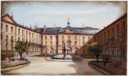 Herminie Waternau - Cour principale de lhopital de la charite