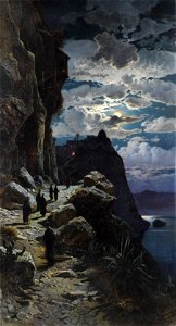 Hermann Corrodi Gang der Mönche zum Bergkloster Athos