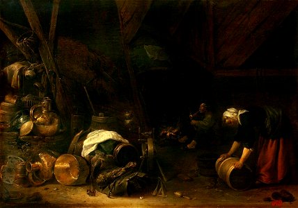 Herman Saftleven - Interior of a Peasant Hut - WGA20644