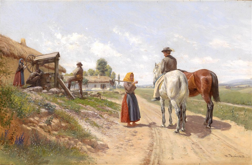 Hermann Reisz Begegnung vor dem Dorf
