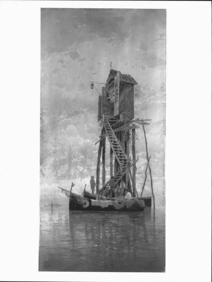 Hermann Corrodi (1844-1905) - A Shrine to the Madonna on the Venetian Lagoon near Chioggia - RCIN 406667 - Royal Collection