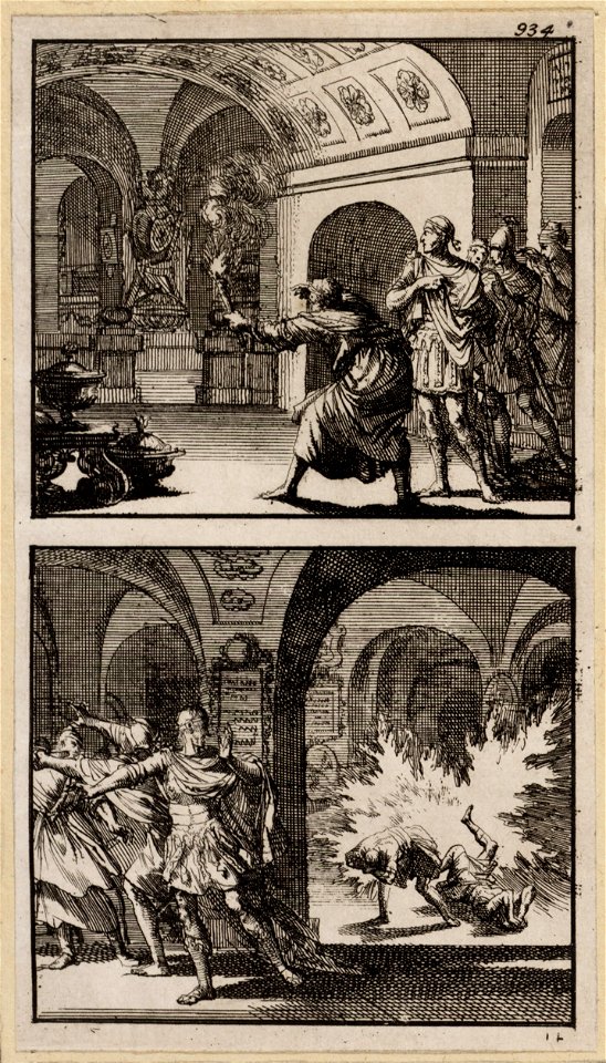 Herodes in Davids graf, Herodes´ soldaten in Davids graf worden door een vlam gedood, objectnr A 48169