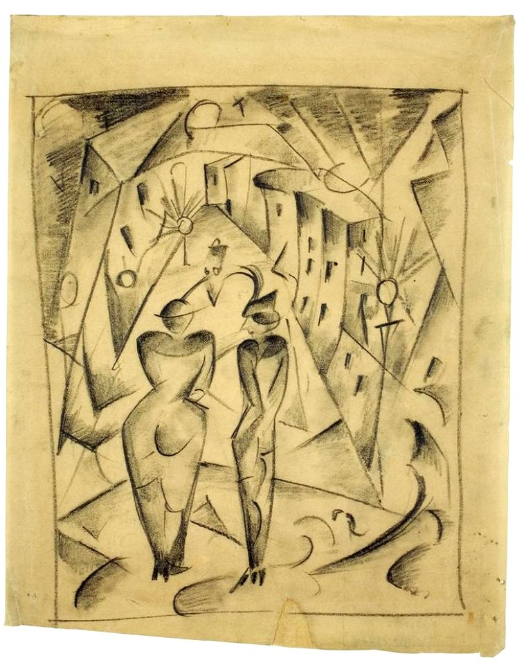 Hermann Stenner Zwei Frauen auf der Straße 1913