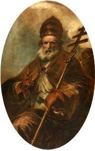 Herrera mozo San León magno Lienzo. Óvalo. 164 x 105 cm. Museo del Prado