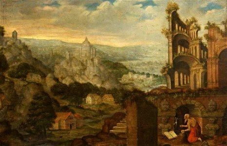 Herri met de Bles (c.1510-after 1550) (style of) - Saint Jerome in Penitence amongst Antique Ruins - 222692 - National Trust