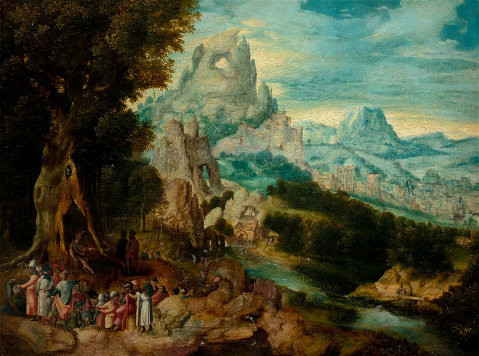 Herri met de Bles, , Kunsthistorisches Museum Wien, Gemäldegalerie - Landschaft mit der Predigt Johannes d. Täufers - GG 1004 - Kunsthistorisches Museum