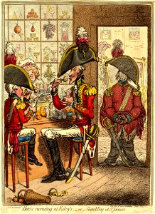 Hero's recruiting at Kelsey's;-or-guard-day at St James's. (BM 1851,0901.875)
