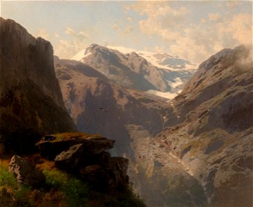 'Norwegian Highlands, Loerdals Fjord' by Hermann Ottomar Herzog