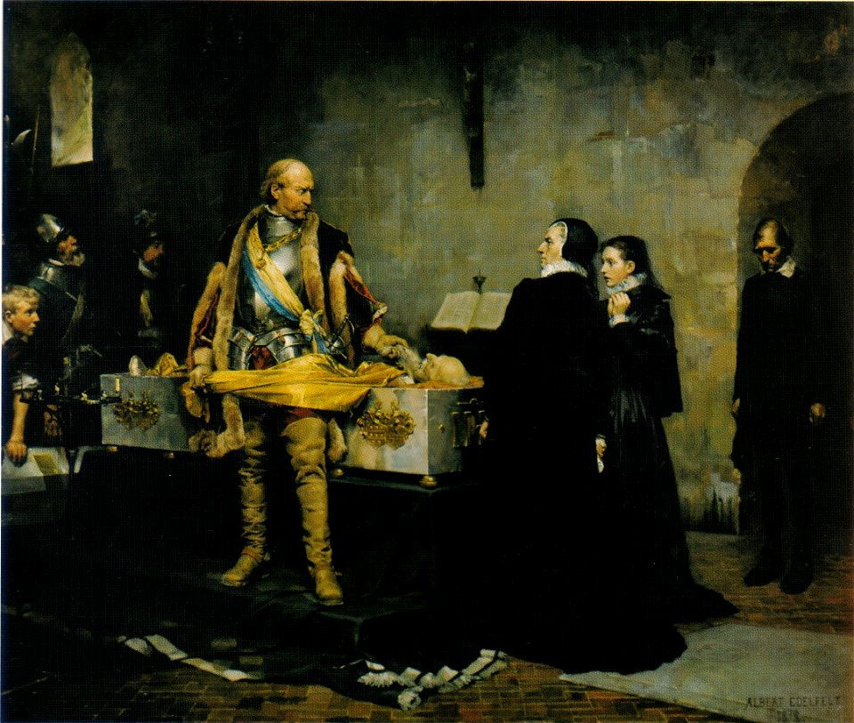 Hertig Karl skymfande Klaus Flemings lik, målning av Albert Edelfelt från 1878