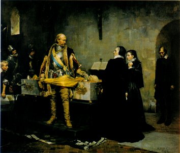 Hertig Karl skymfande Klaus Flemings lik, målning av Albert Edelfelt från 1878