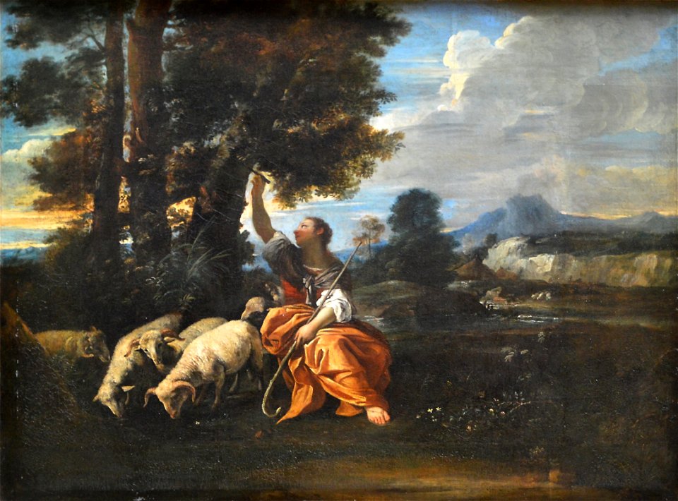 Herminie grave sur un arbre le nom de Tancrède - Pier Francesco Mola - Q18573385
