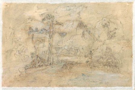 Lars Hertervig - Landskapsstudie - Stavanger kunstmuseum - SG.1140B