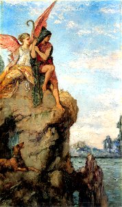 Hesiod and the Muse by Gustave Moreau (1870). Free illustration for personal and commercial use.