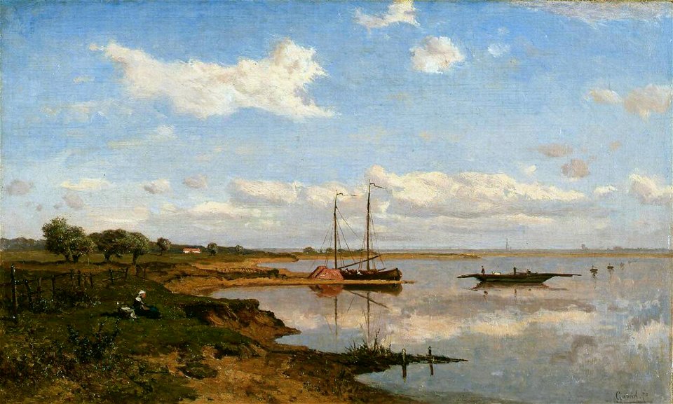 Het Drielse veer, by Paul Joseph Constantin Gabriël