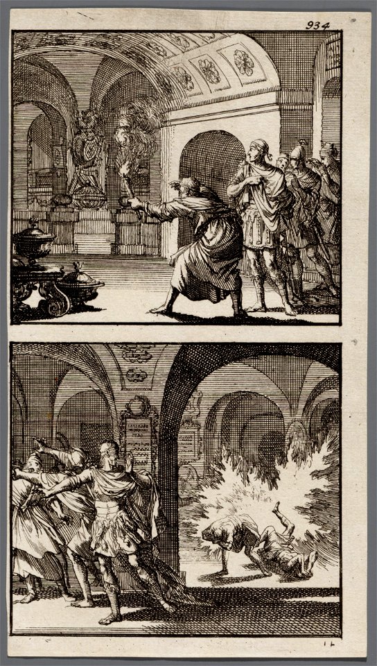 Herodes in Davids graf, Herodes´ soldaten in Davids graf worden door een vlam gedood, objectnr A 48100